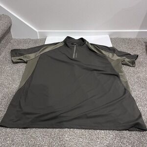 Decathlon Mens 2XL Shirt Short Sleeve Active 1/4 Zip Hiking Outdoor Solognac